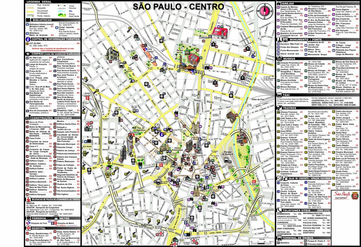 kort over Sao Paulo centrum