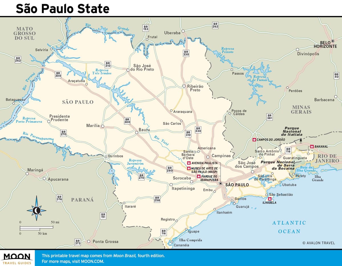 São Paulo statslige kort