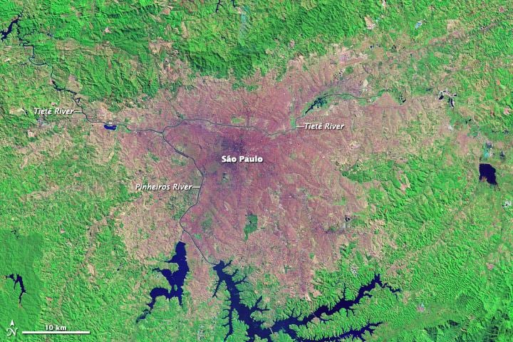 São Paulo topografisk kort