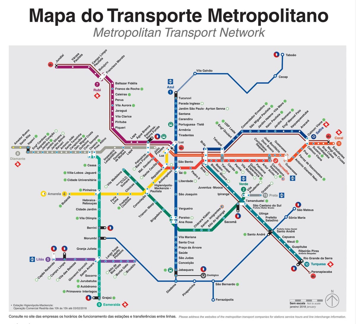 São Paulo transport kort