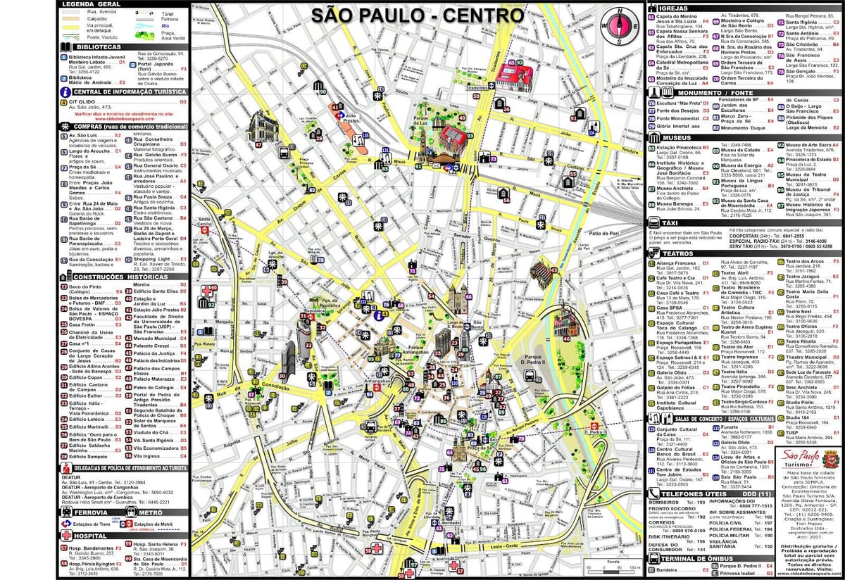 São Paulo turisme kort